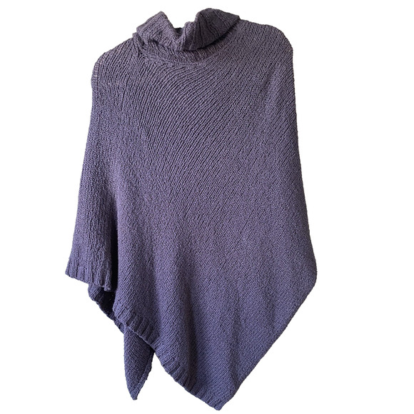 Eileen Fisher Womens One Size Asymmetric Pullover Poncho Sweater Organic Cotton - Picture 2 of 7